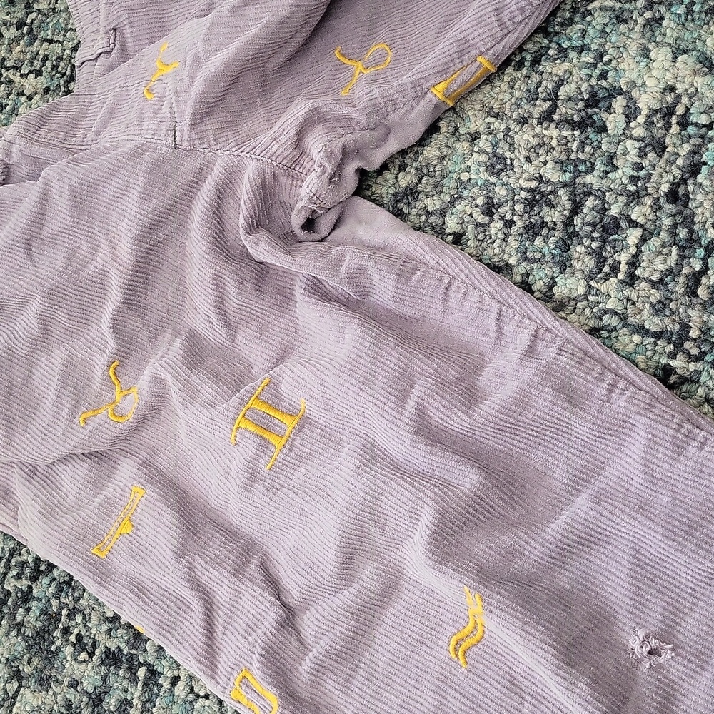 Urban Outfitters Zodiac Corduroy Pants Lavender Gold Astrology Unisex Size L - Picture 13 of 13